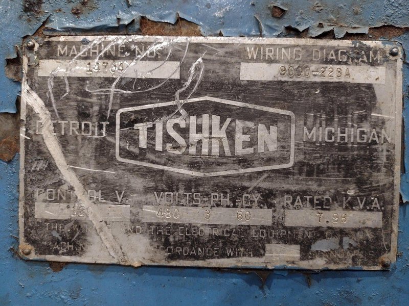 25 TON TISHKEN 4-POST CUTOFF PRESS, 2.5&quot; STROKE: STOCK #19251