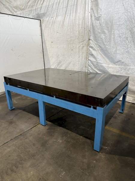 60&quot; X 96&quot; CAST IRON SURFACE PLATE W/ STAND. STOCK # 0850523.