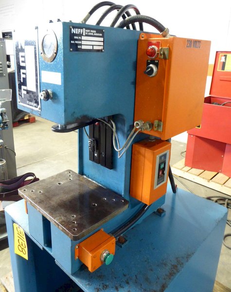 2 Ton NEFF Gap Frame Hydraulic Press D2-2M,  6&quot; Str., 12&quot; DL, Stand