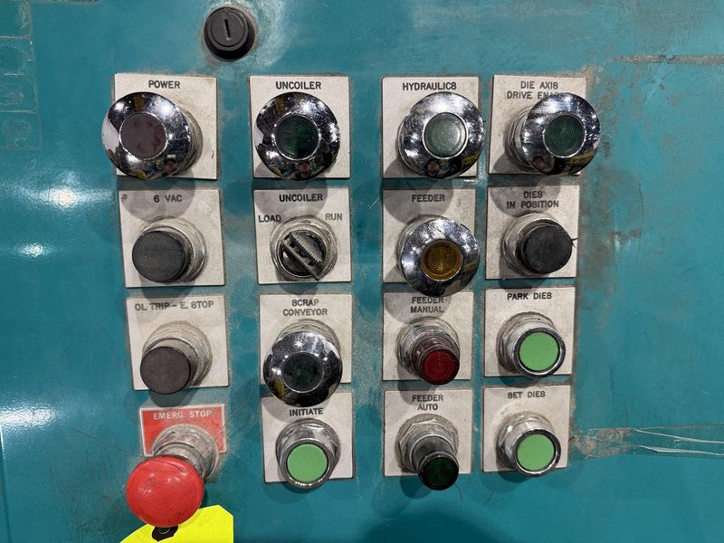 60" x 16 GAUGE IOWA MODEL #GAF60-6 COIL SLEAR (SLITTING &amp; CUT-TO-LENGTH) LINE, WITH UNCOILERS &amp; SIDE PUNCHING / NOTCHING: YOBRO #24552