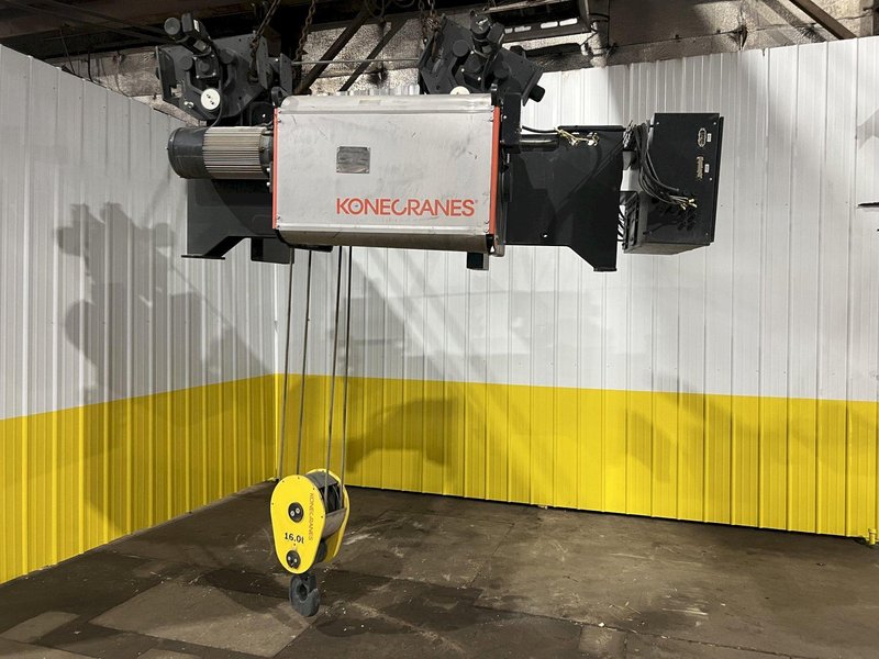 17.5 TON (2014) KONE-CRANES MODEL #CXT60410160P75GGN0S SINGLE GIRDER OVERHEAD CRANE HOIST &amp; TROLLEY: STOCK #18634