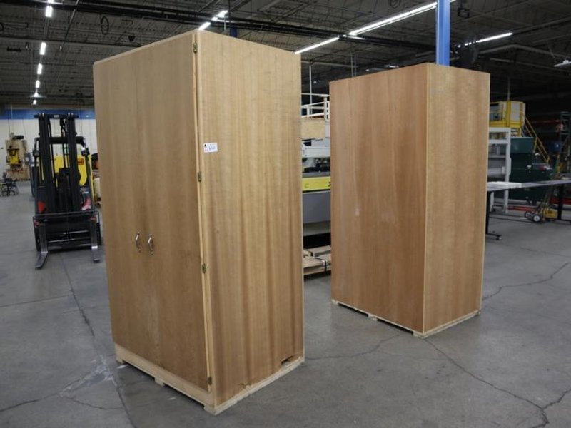 Wood Large 2 Door Multi Slot Cabinets (2pcs) Matched Pair- Auction Item