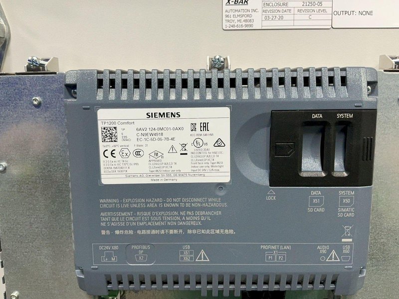 X-BAR AUTOMATION REMOTE HMI CONTROL PANEL WITH 12” TOUCH SCREEN  -  ECS-5002-MT-SW