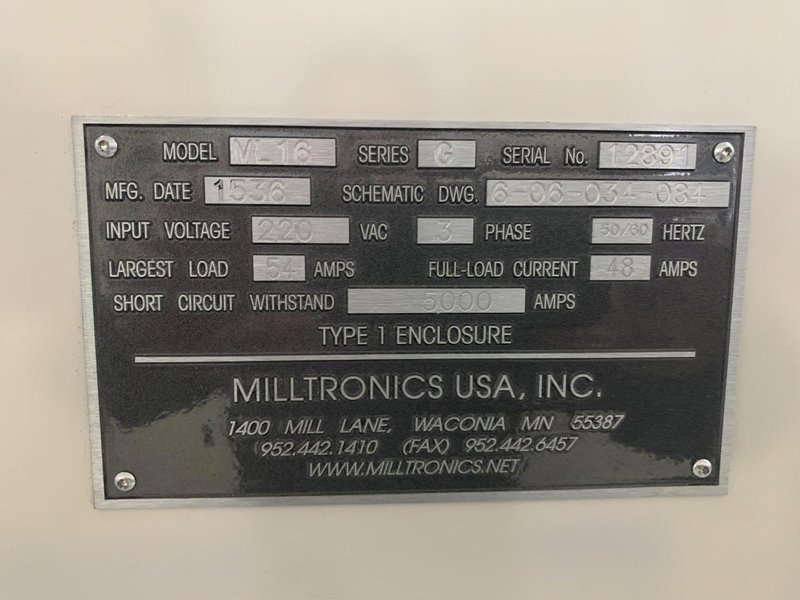 Milltronics Model ML16/40 2-Axis CNC Flat Bed Lathe, S/N 1289. Low Hours!