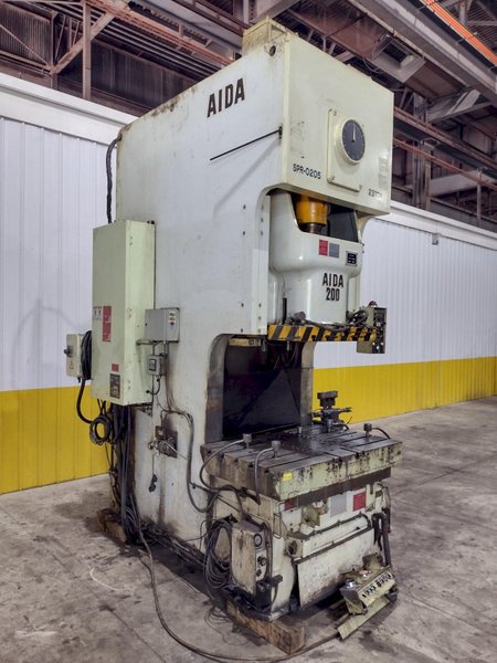 220 TON AIDA MODEL #NC1-200(2) GAP FRAME PRESS, WITH 9.84&quot; STROKE: STOCK #22203