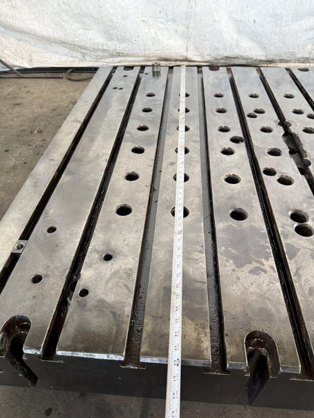 60&quot; WIDE X 67&quot; LONG X 9&quot; THICK T-SLOTTED BOLSTER PLATE. STOCK # 1006324