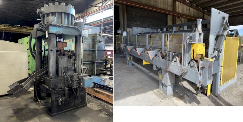 5" AMD MODEL #530-2230 AUTOMATIC HYDRAULIC BAR &amp; BILLIT SHEAR WITH 20' AUTO FEED STOCK #3051