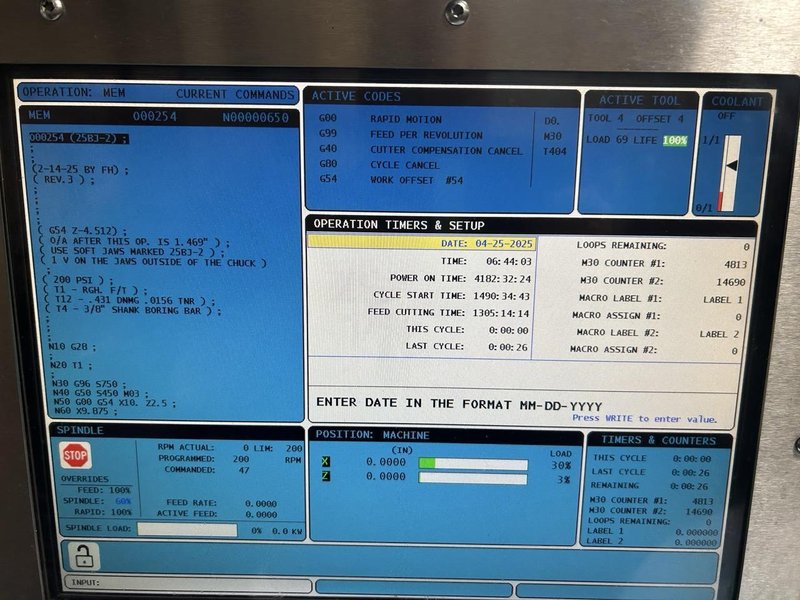 Haas ST-10 CNC Lathe, 2013 – Tool Presetter, Chip Auger