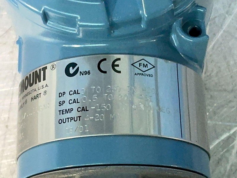 ROSEMOUNT 800PSIG PRESSURE TRANSMITTER  -  3095MA2CABA15AA001AB