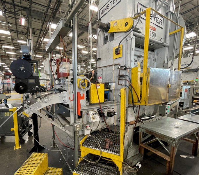 150-ton Minster P2-150-48 "Piece-Maker" Highspeed Mechanical Metal Stamping Press For Sale, Year 1980
