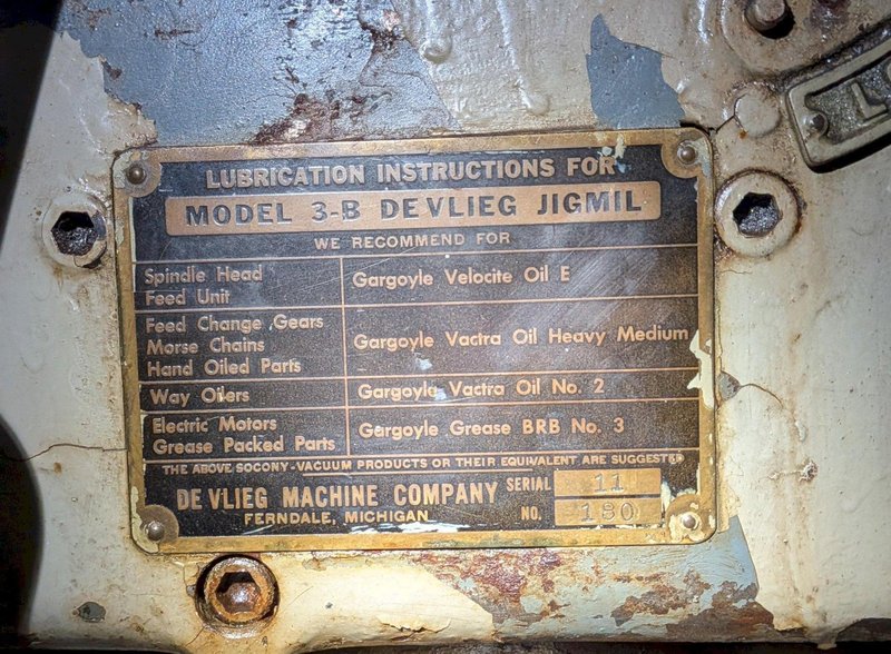 Devlieg 3B Jig Mill - 30" x 48" Table, 16" Spindle Depth