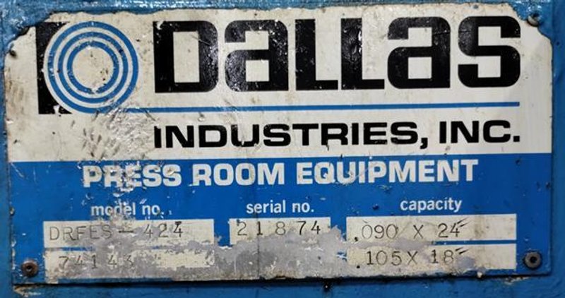 DALLAS UPRIGHT COIL REEL/FEEDER STRAIGHTENER: YOBRO #24605