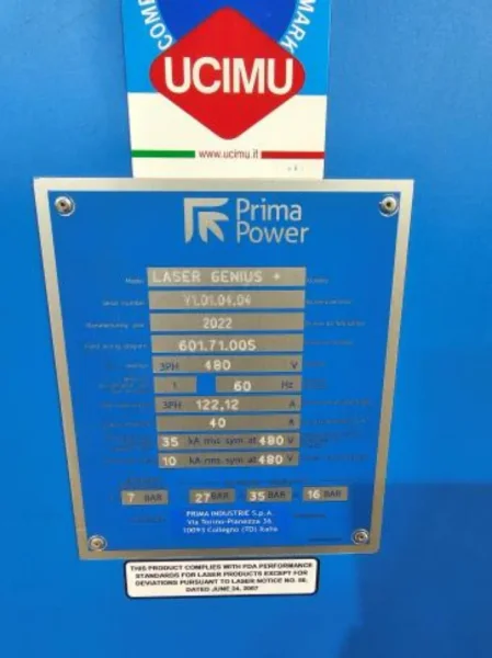 Prima Power 10K WATT Laser  -  LASER GENIUS+