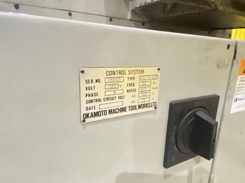 20&quot; X 40&quot; OKAMOTO MODEL #ACC-20-40EX CNC HORIZONTAL SURFACE GRINDER: STOCK #20992