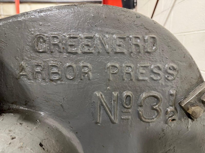 5 Ton Greenerd Arbor Press No. 3-1/2, Ratchet Type, Factory Stand