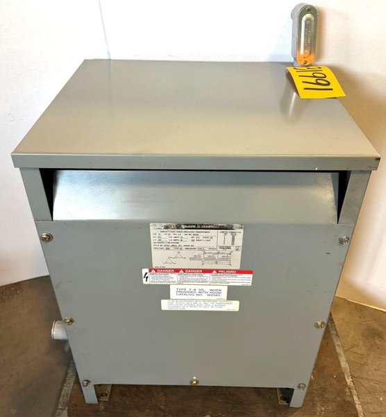15 KVA Square D Transformer Cat. No. 15T6H, HV 480, LV 240, 3 Phase