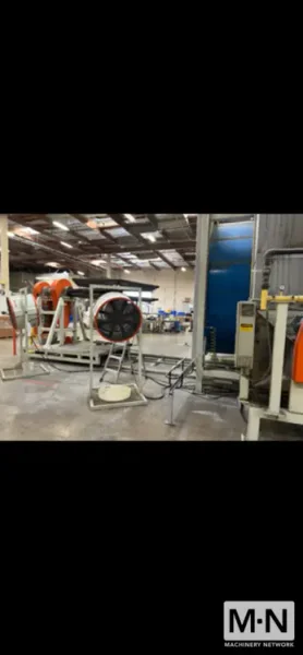 2 ARM ROTOLINE MODEL DC3.00XT ROTATIONAL MOLDING MACHINE MFG 2000