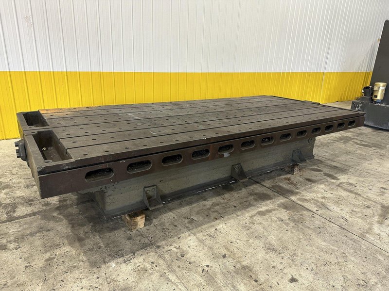 6&#039; X 14&#039;6&quot; HEAVY DUTY T-SLOTTED LAYOUT TABLE ON RAISED BASE: STOCK #21788