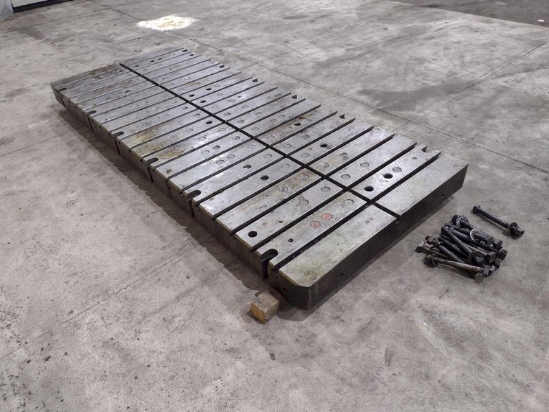 120&quot; X 48&quot; X 6&quot; T-SLOTTED PRESS BOLSTER PLATE: STOCK #22522
