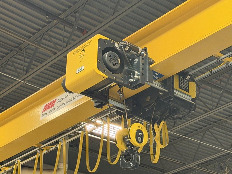 10 TON x 48' SUPERIOR CRANE SINGLE GRIDER OVERHEAD BRIDGE CRANE WITH 10 TON R&amp;M HOIST: YOBRO #26276