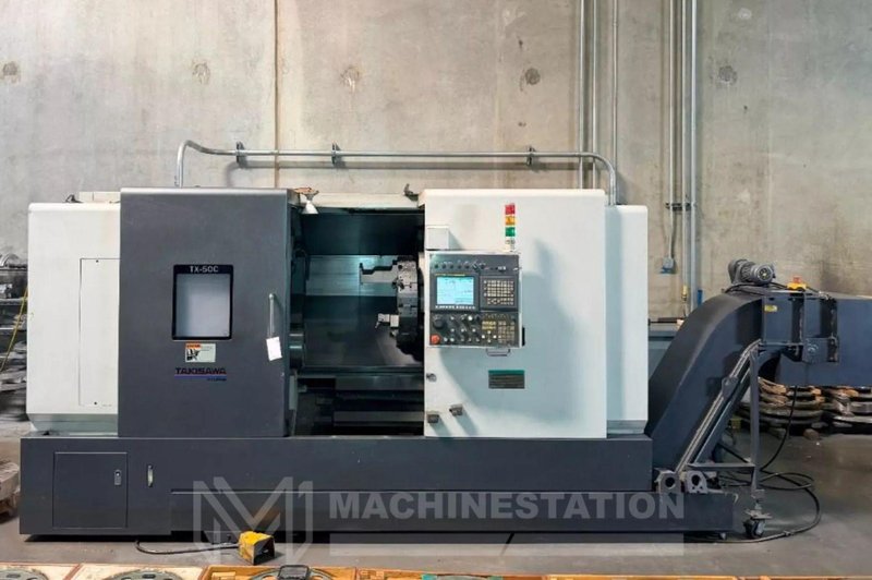 Takisawa TX-50C CNC Turning Center – 12″ Chuck, 5″ Big Bore Lathe