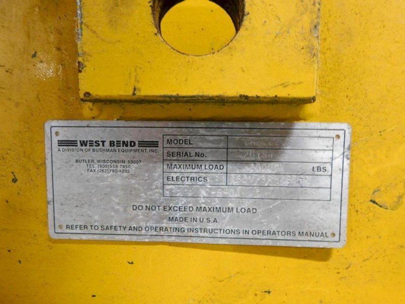 10 TON X 60&quot; X 48&quot; WEST BEND MODEL #CR2000 MOTORIZED COIL UPENDER FLIP ROTATOR: STOCK #22722