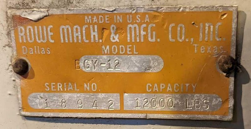 12,000# x 60&quot; Rowe Coil Car SROCK#33540