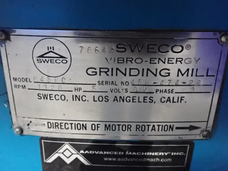 SWECO 5 HP SEPARATOR  -  M45RC