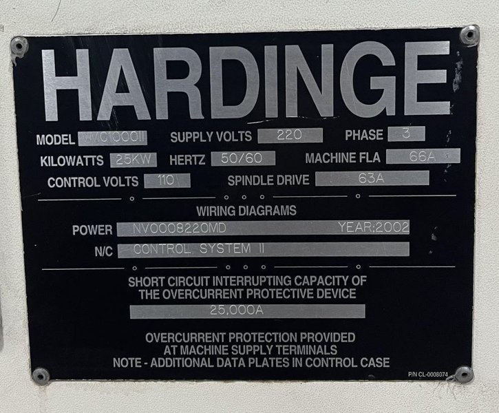 Hardinge VMC 1000II CNC Vertical Machining Center