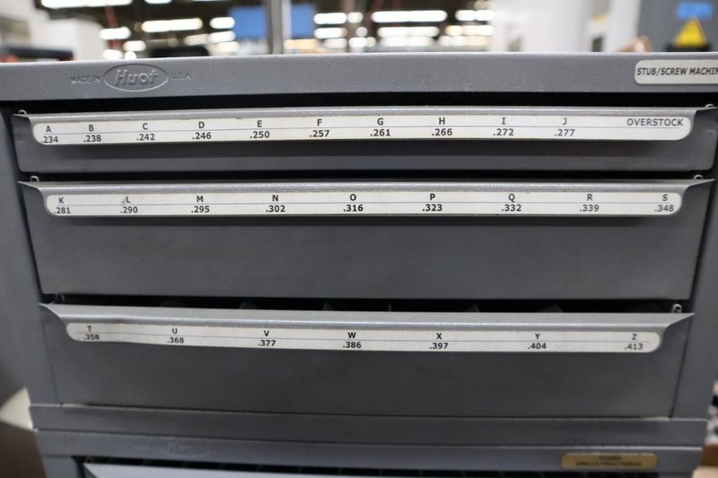 Huot Letter Stub Drill Index 3 Drawer with Contents- Auction Item