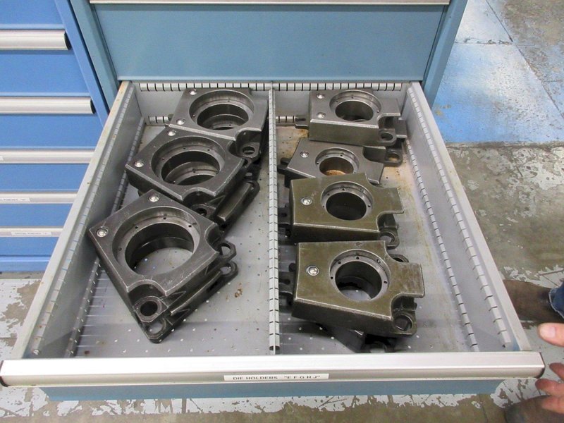 Lista Cabinet with 8 Drawers and Contents Wiedemann C3000 Turret Punch Strippers and Die Holders- Auction Item