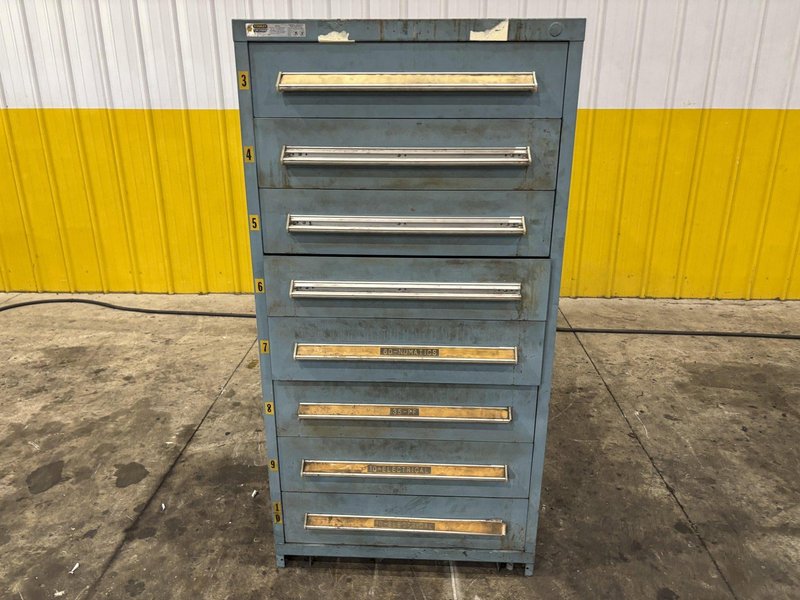 10 DRAWER STANLEY VIDMAR 28&quot; X 30&quot; X 59&quot; PARTS STORAGE CABINET: YOBRO #24029