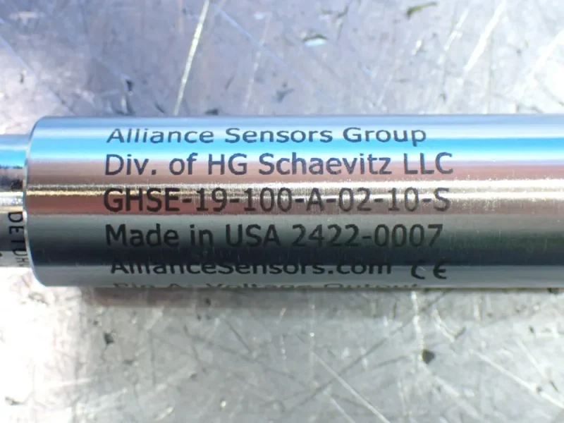 ALLIANCE SENSORS GROUP 2 LINEAR VARIABLE INDUCTIVE TRANSDUCER POSITION SENSORS  -  GHSE-19-100-A-02-10-S