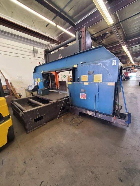 40″ x 63″ HEM DC-4063 Dual Column Semi Automatic Horizontal Bandsaw, 1996