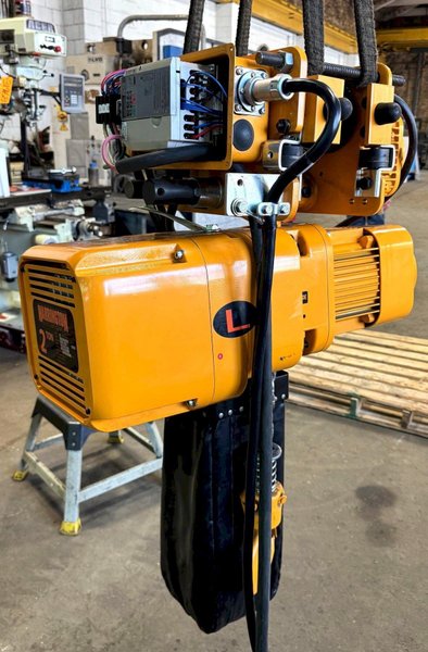 2 Ton Harrington Electric Chain Hoist, Power Trolley, New-Unused