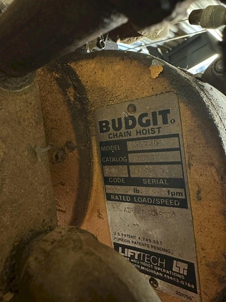 1000 LBS X 13' x 36' GORBEL OVERHEAD CRANE SYSTEM, WITH RUNWAY RAILS &amp; PNEUMATIC BUDGET HOIST: STOCK #19685