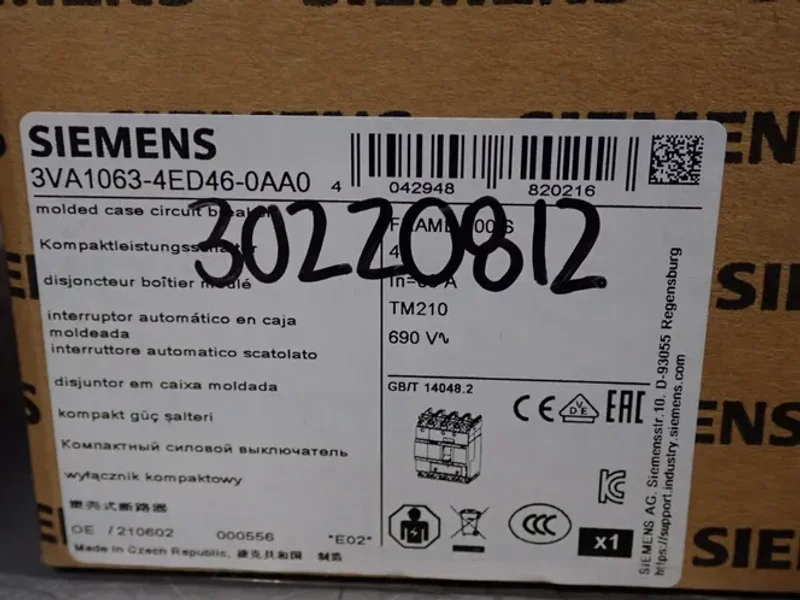 Siemens Circuit Breaker - 3va1063-4ed46-0aa0