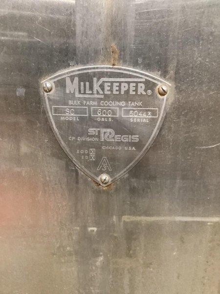 MILKEEPER SC 600 Gallon Stainless Steel Tank USED
