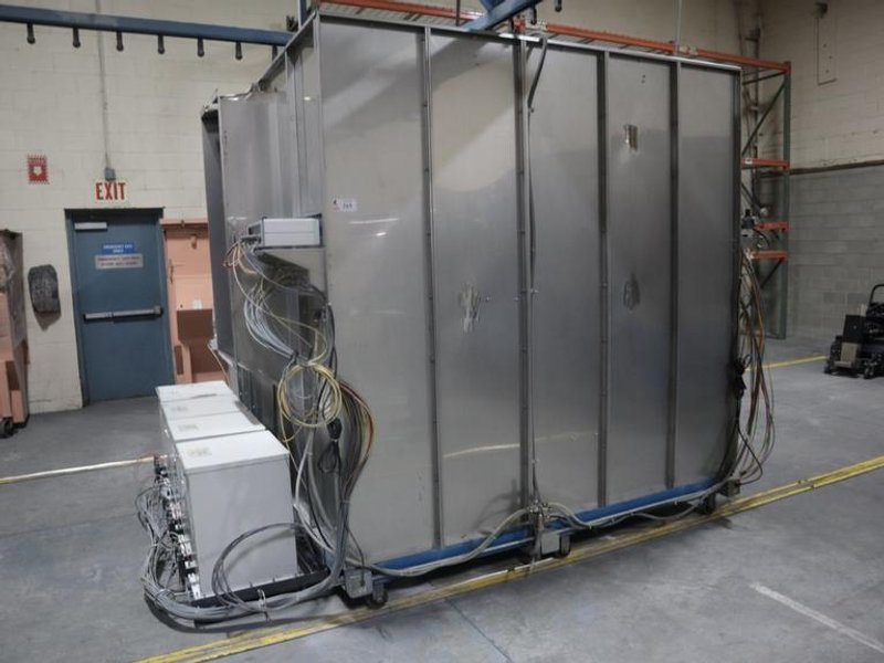 Iontech Powder Coating System with Stainless Steel Booth, Mounted on Track with Wheels- Auction Item