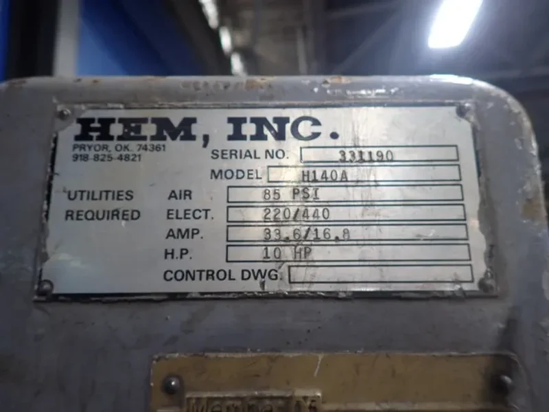 HEM, INC 20" HORIZONTAL BAND SAW  -  H140A