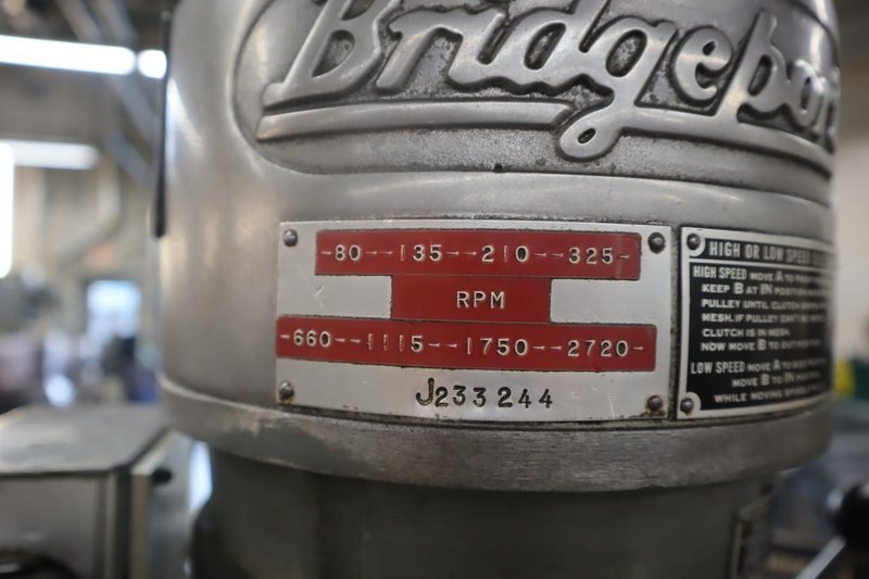 Bridgeport 1J Step Head Vertical Knee Mill, Sony 2-Axis DRO- Auction Item