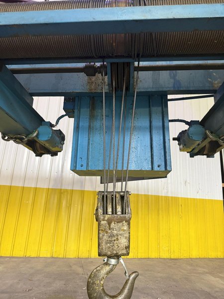 10 TON X 57’ SHAW-BOX DOUBLE GIRDER OVERHEAD BRIDGE CRANE, WITH 12.5 TON SHAW-BOX HOIST: YOBRO #24731