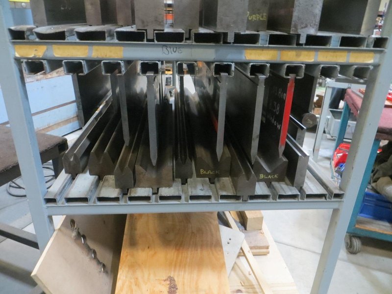 Press Brake Dies on Portable Rack w Contents- Auction Item