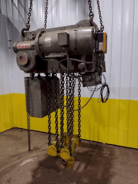 24 TON (48,000 LBS) CHESTER LOW HEADROOM ELECTRIC CHAIN HOIST: STOCK #10210