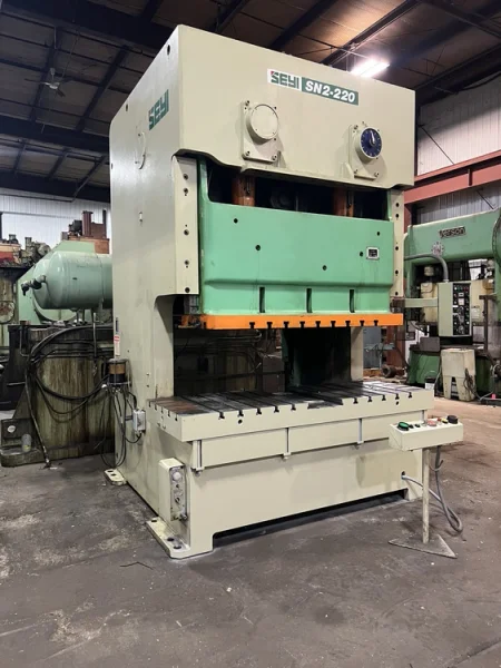 SEYI 220 TON GAP FRAME DOUBLE CRANK PRESS, STOCK# 14362T
