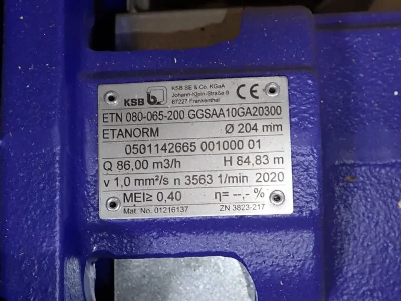 Ksb Centrifugal Pump - Etn 080-065-200 Ggsaa10ga20300