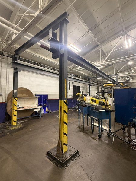 (2) 3 TON x 12' WIDE x 60' LONG CRANE WORKS / HARRINGTON FREE STANDING BRIDGE CRANE SYSTEM: YOBRO #24680