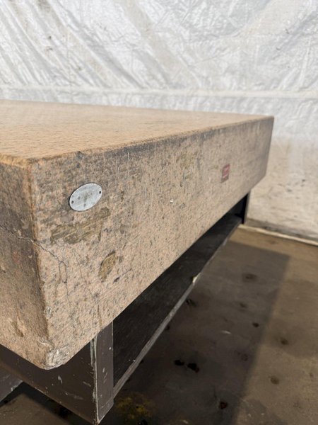 48" X 96" STARRET PINK GRANITE SURFACE PLATE WITH STAND. STOCK # 0115326