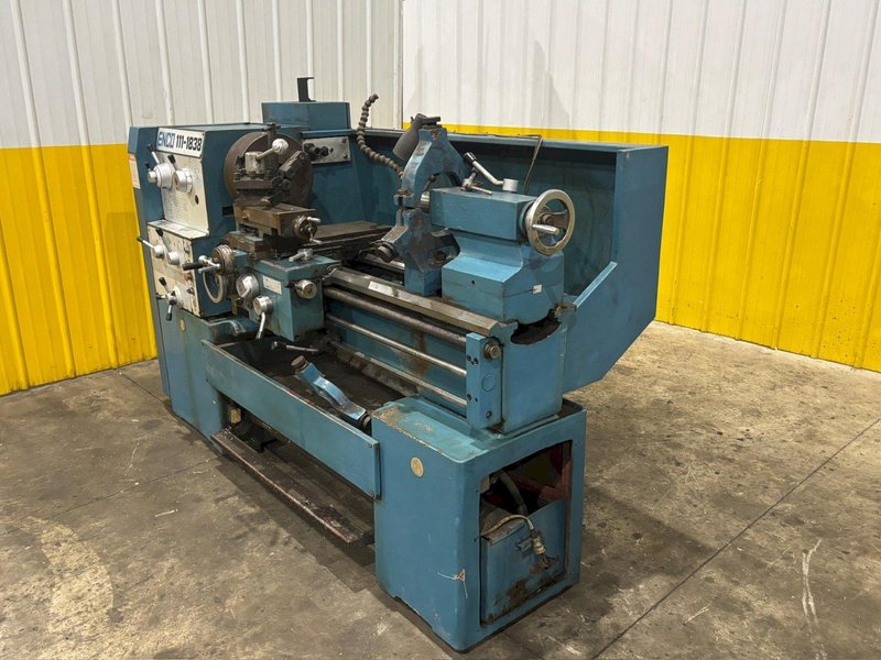 19" X 40" ENCO MODEL #111-1838 GEARED HEAD GAP BED ENGINE LATHE 2.56" HOLE: YOBRO #24324