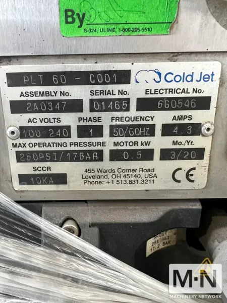 Asco A55P Dry Ice Pelletizer Mfg 2018